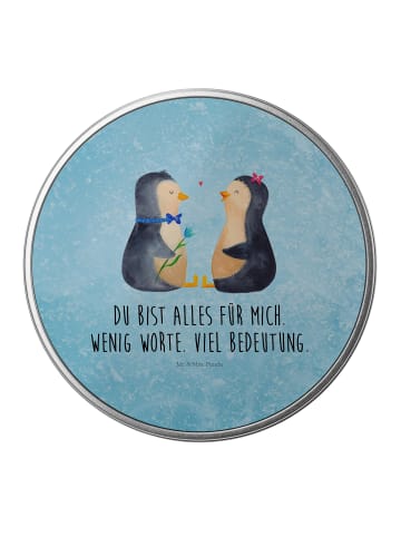 Mr. & Mrs. Panda Keksdose Pinguin Pärchen mit Spruch in Eisblau