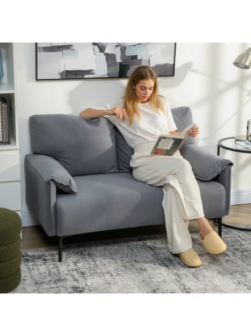 HOMCOM 2-Sitzer-Sofa in Grau 127L x 72B x 84H cm