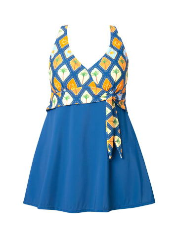 Ulla Popken Badeanzug in walblau