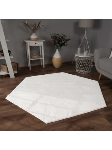 KADIMA DESIGN Teppich Kurzflor waschbar Einfarbig Wohnzimmer in Weiß