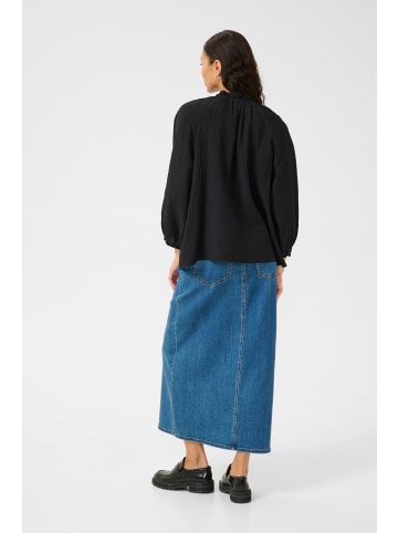 Kaffe Langarm-Bluse KAlianna Loose fit in Black Deep