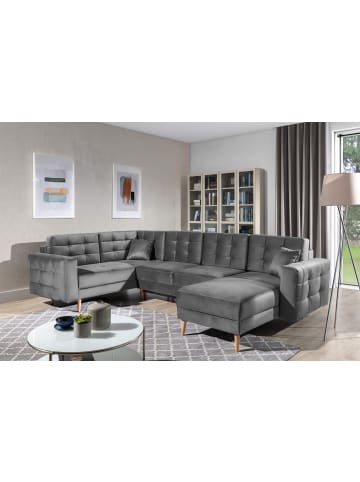 MF Design Ecksofa Thor  in Velours Grau in Grau -  (L) 320 x (B) 320 x (H) 90 cm
