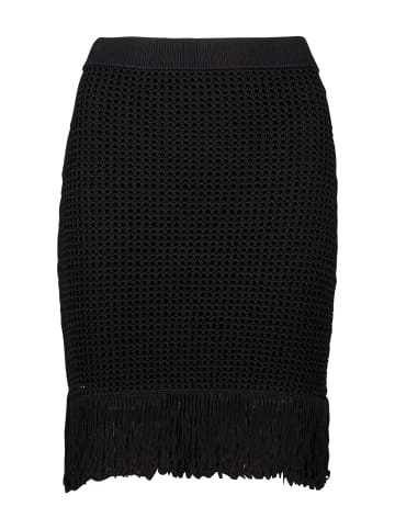 Zero  Strickrock mit Fransen in Black Beauty