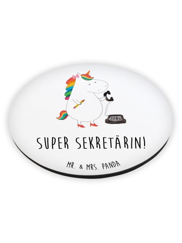 Mr. & Mrs. Panda magnet Einhorn Sekretärin mit Spruch in Weiß