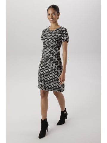 Aniston SELECTED Jerseykleid in schwarz-offwhite