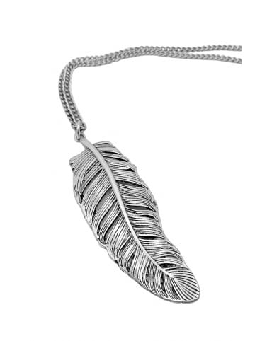 collezione alessandro Lange Kette " Feder " in altsilber