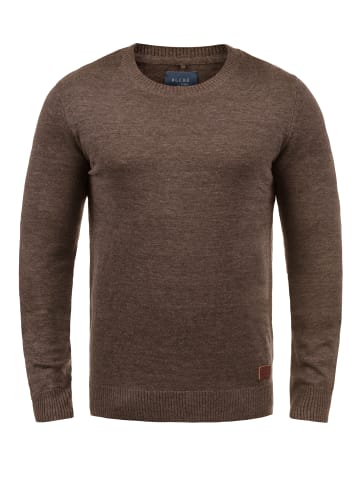 BLEND Strickpullover BHLars 20703347ME Strickpulli mit aufgestickten Ellenbogenpatches in Braun