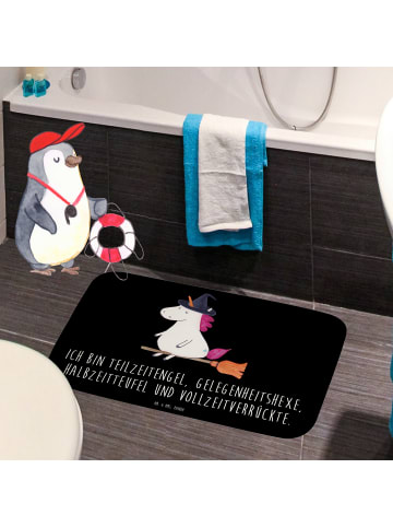 Mr. & Mrs. Panda Badteppich Einhorn Hexe mit Spruch in Schwarz