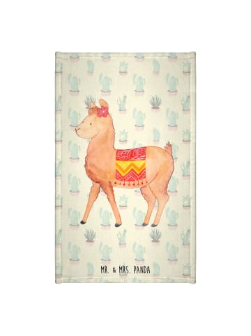 Mr. & Mrs. Panda Handtuch Alpaka Stolz ohne Spruch in Kaktus Grün