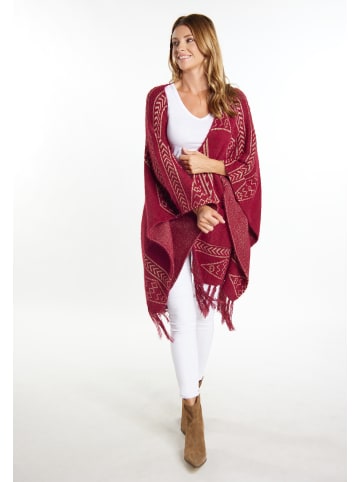 usha FESTIVAL Damen Strick Cape in Dunkelrot Gold