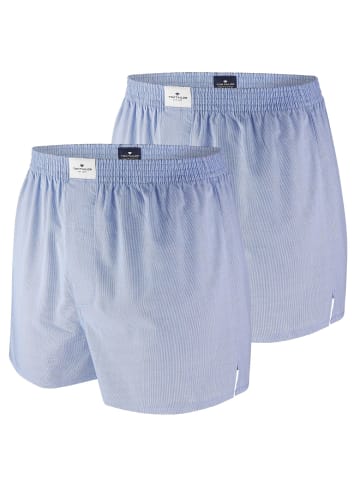 Tom Tailor Webboxershorts 2er Pack in Hellblau / Kariert