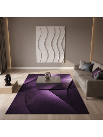 KADIMA DESIGN Teppich Kurzflor Ombre-Verlauf Polypropylen Wohnzimmer in Violett