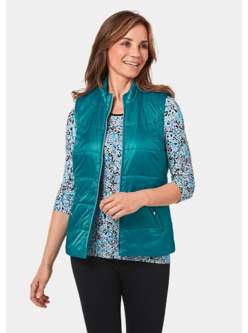 GOLDNER Kurzgröße:  Leichte Steppweste mit Stehkragen in dunkeltürkis