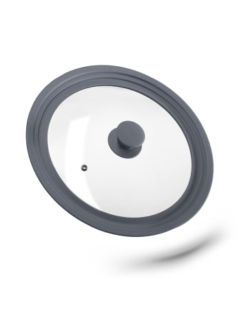 relaxdays 2x Topfdeckel in Grau - Ø26-30 cm