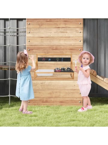 COSTWAY Matschküche Kinder Outdoor in Hellbraun