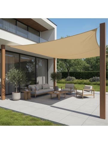 relaxdays Sonnensegel in Beige - 3 x 3 m