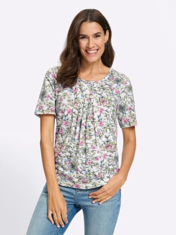 WITT WEIDEN Shirt in ecru-khaki-bedruckt