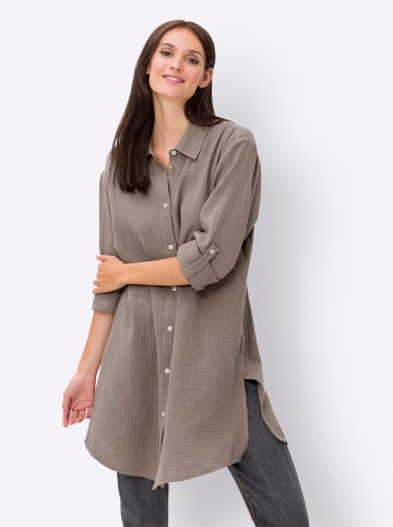 Heine Baumwollbluse in taupe