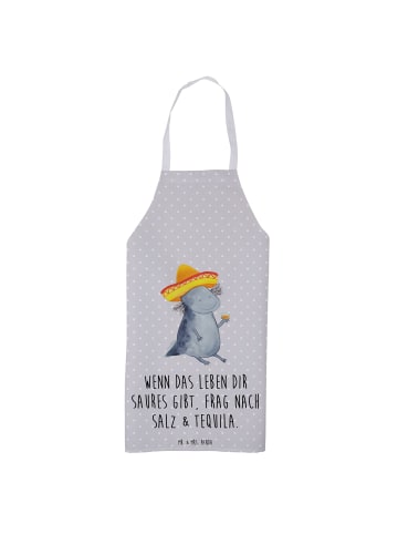 Mr. & Mrs. Panda Schürze Axolotl Tequila mit Spruch in Grau Pastell