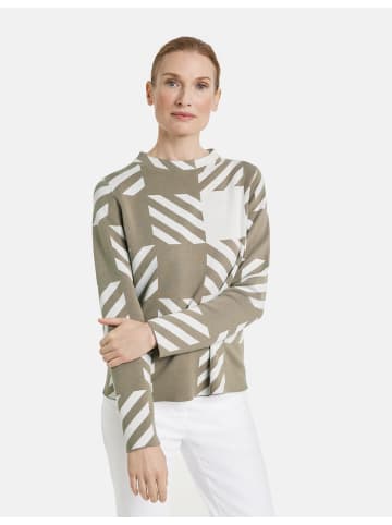 Gerry Weber Pullover Langarm Turtle in reed/offw.check jacquard