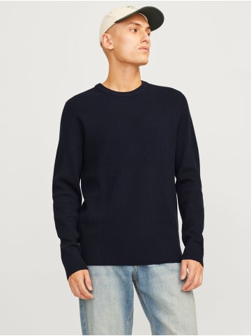 Jack & Jones Weicher Strickpullover mit Rundhalsausschnitt und langen Ärmeln in Navy