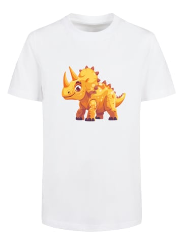 F4NT4STIC T-Shirt Dinosaurier Süß in weiß