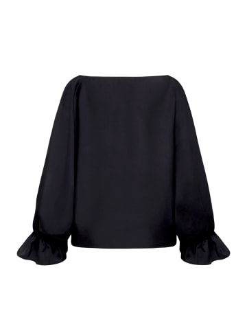 Betty Barclay Satin-Bluse mit U-Boot-Ausschnitt in Schwarz