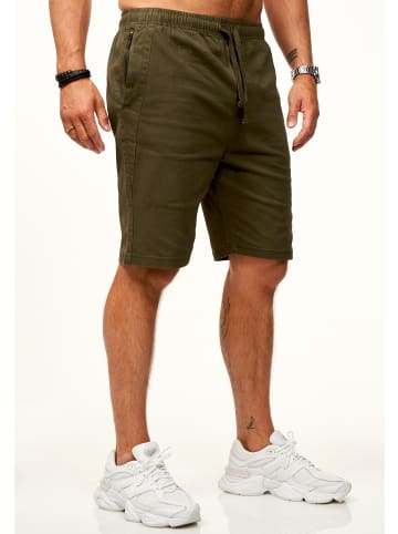 SOULSTAR Chinoshorts - mit Gummibund & Tunnelzug - Kurze Hose für Herren in Olive