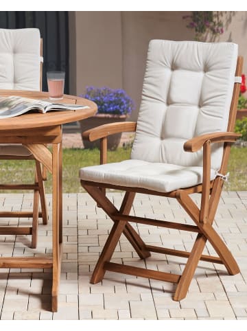 Beliani 4er-Set Gartenstuhl MAUI PREMIUM in Braun/Beige