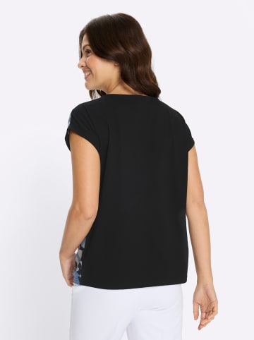 Sieh an! Kurzarm-Shirt in eisblau-schwarz-bedruckt