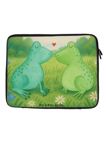 Mr. & Mrs. Panda Laptop Hülle Frosch Liebe Design ohne Spruch in Weiß