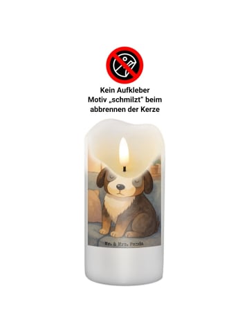 Mr. & Mrs. Panda Kerze Hund Entspannen Design mit Spruch in Weiß
