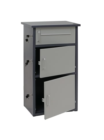 MCW Paketkasten O51 mit 3 Fächern, Dunkelgrau/hellgrau