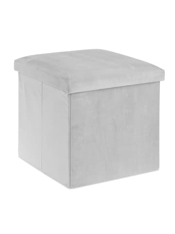 relaxdays Sitzhocker mit Stauraum in Hellgrau - (B)38 x (H)38 x (T)38cm