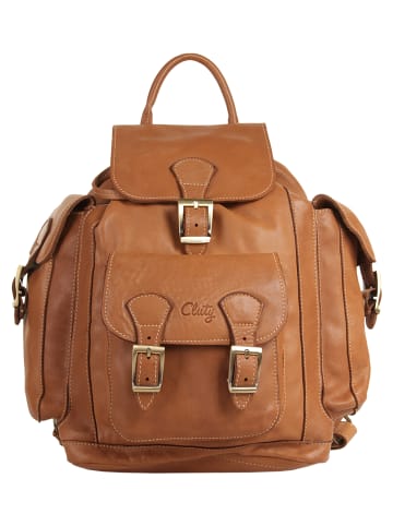 Cluty Rucksack echt Leder in cognac