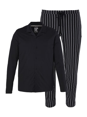 JP1880 Langer Schlafanzug in schwarz