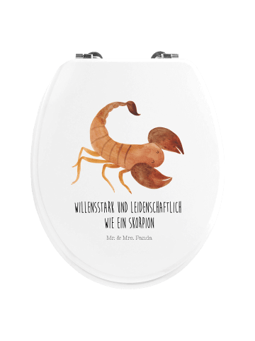 Mr. & Mrs. Panda Toilettenbrille Sternzeichen Skorpion mit Spruch in Weiß