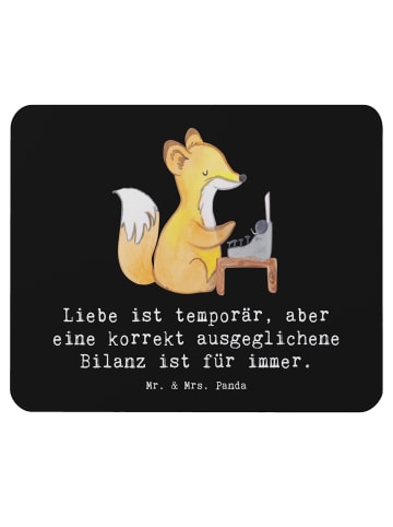 Mr. & Mrs. Panda Mauspad Buchhalter Weisheit mit Spruch in Schwarz