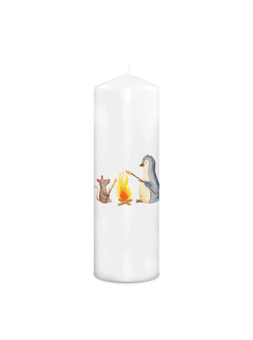 Mr. & Mrs. Panda Weihnachtskerze Pinguin Lagerfeuer ohne Spruch in Weiß