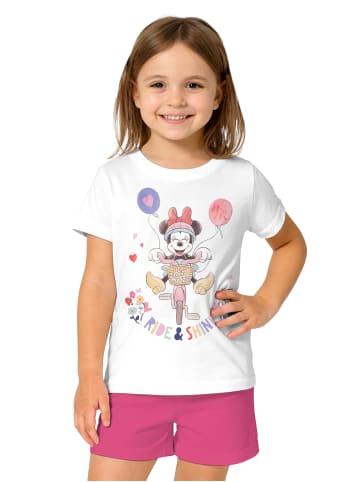 Disney Disney Minnie Mouse Schlafanzug  Kurzarm in weiß/pink
