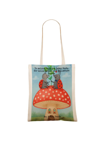 Mr. & Mrs. Panda Shopping Tasche Marienkäfer Fliegenpilz Design ... in Weiß