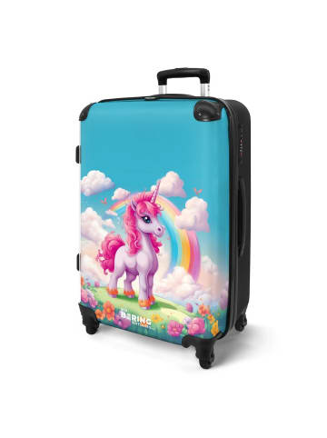 NoBoringSuitCases Suitcase, Handgepäck, Koffer, Trolley, Reisekoffer Rosa Einhorn-Druck mit