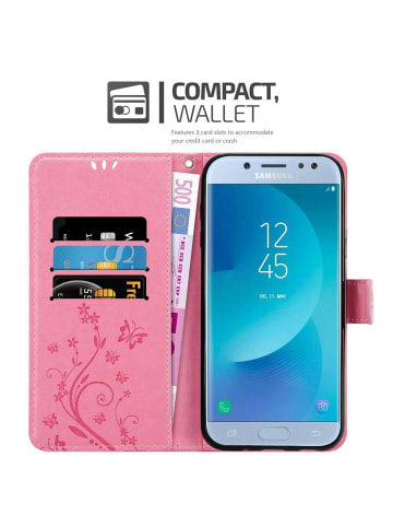 cadorabo Hülle für Samsung Galaxy J5 2017 Blumen Design in FLORAL ROSA