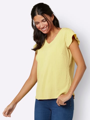 Sieh an! Kurzarm-Bluse in zitrone