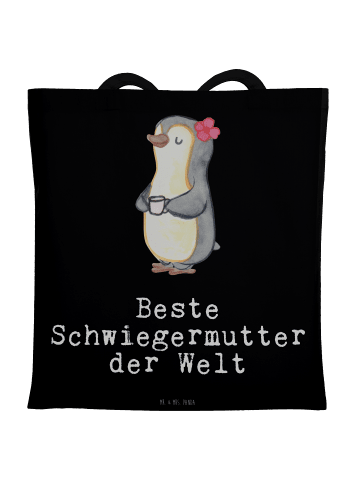 Mr. & Mrs. Panda Shopping Tasche Pinguin Beste Schwiegermutter d... in Schwarz