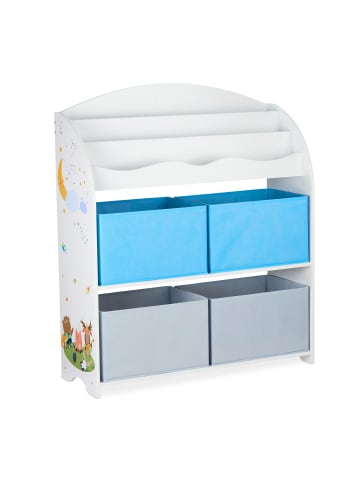 relaxdays Kinderregal Lagerfeuer in Bunt - (B)82,5 x (H)98 x (T)30 cm