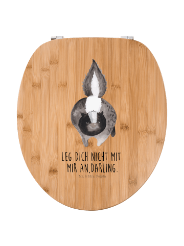 Mr. & Mrs. Panda Motiv WC Sitz Stinktier Angriff mit Spruch in Braun