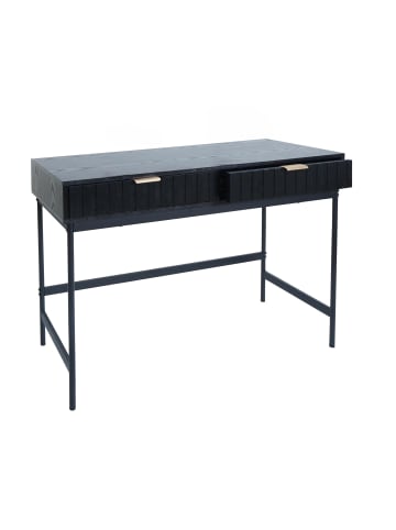 MCW Konsolentisch O41 Industrial Schublade Melamin 85x100x40cm, Holzoptik schwarz