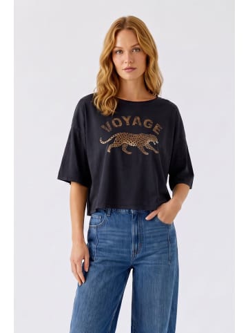 Oui T-Shirt in washed out black