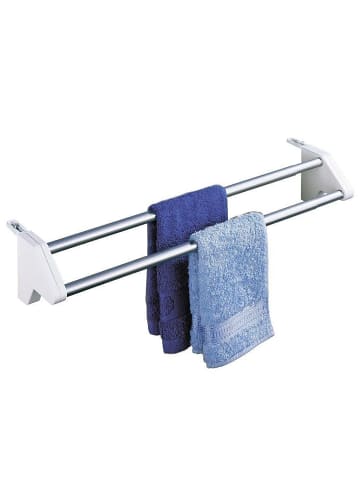 Wenko TWIN Wäschetrockner, Heizkörperaufhänger in Silbern, (B) 57 x (H) 12 x (L) 13 cm